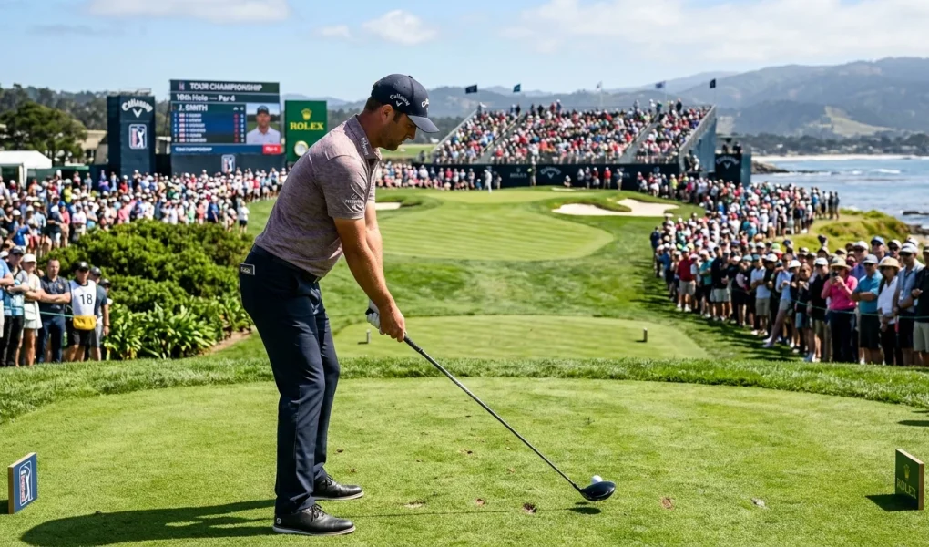 Callaway Sponsored Golfers: Full 2026 Tour Roster & WITB 1 Professional tour golfer with Callaway driver on tournament tee box (AI Generated Image)